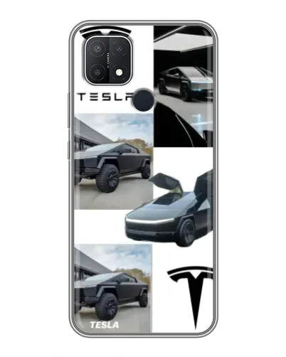 Чехол для OPPO A15s с картинкой «Коллаж Cybertruck Tesla» Чехол для OPPO A15s с картинкой «Коллаж Cybertruck Tesla»