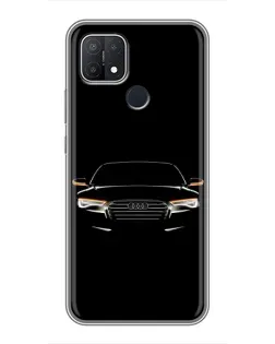 Чехол для OPPO A15s с картинкой «Audi — ночной контур»