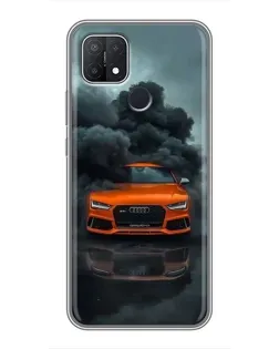 Чехол для OPPO A15s с картинкой «Audi в облаках дыма»