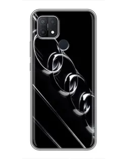 Чехол для OPPO A15s с картинкой «Audi — абстрактные кольца»