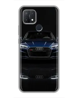 Чехол для OPPO A15s с картинкой «Audi — ночное отражение»