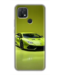 Чохол для OPPO A15s з картинкою «Салатовий Lamborghini Huracan»