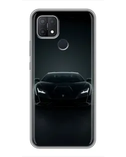 Чохол для OPPO A15s з картинкою «Чорний Lamborghini Aventador»