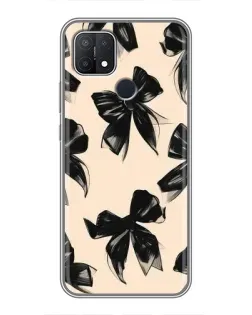 Чохол для OPPO A15s з картинкою «Патерн чорні банти» Чохол для OPPO A15s з картинкою «Патерн чорні банти»