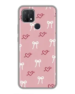 Чохол для OPPO A15s з картинкою «Серця та банти»