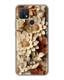 Чехол для OPPO A15s с картинкой «Бежевый флористический декор» Чехол для OPPO A15s с картинкой «Бежевый флористический декор»