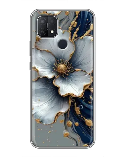 Чехол для OPPO A15s с картинкой «Белый цветок и золотой флюид» Чехол для OPPO A15s с картинкой «Белый цветок и золотой флюид»