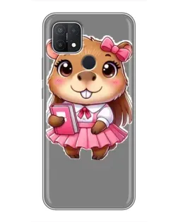 Чехол для OPPO A15s с картинкой «Девочка капибара»