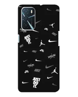 Чохол для OPPO A16 з картинкою «Nike Black Pattern»