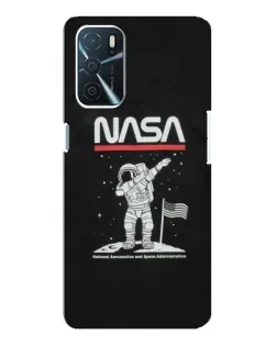 Чохол для OPPO A16 з картинкою «NASA — крокуємо по Місяцю»