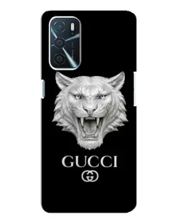 Чохол для OPPO A16 з картинкою «Gucci — срібний лев»