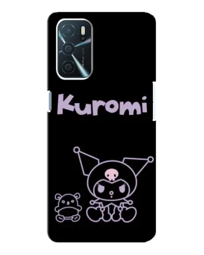 Чехол для OPPO A16 с картинкой «Kuromi — черный минимализм»