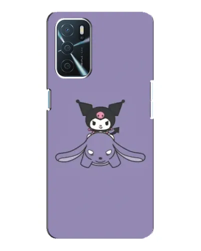 Чехол для OPPO A16 с картинкой «Kuromi на лиловом фоне»