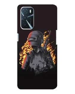 Чохол для OPPO A16 з картинкою «PUBG — вогняний силует»