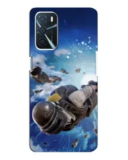 Чохол для OPPO A16 з картинкою «Десант PUBG — стрибок»