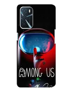 Чохол для OPPO A16 з картинкою «Червоний імпостер — макро»