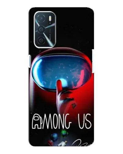 Чохол для OPPO A16 з картинкою «Червоний імпостер — макро»