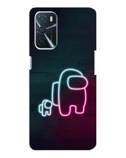 Чохол для OPPO A16 з картинкою «Among Us неон-арт»