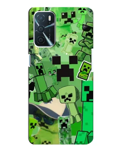 Чохол для OPPO A16 з картинкою «Кріпери Minecraft»