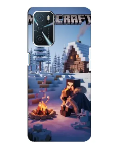 Чохол для OPPO A16 з картинкою «Зимовий Minecraft»