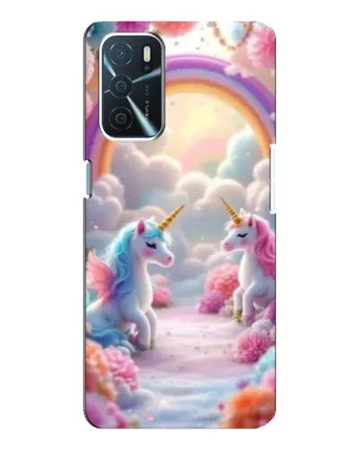 Чохол для OPPO A16 з картинкою «Веселка і єдинороги»
