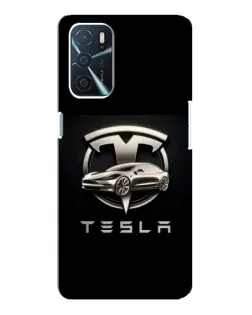 Чохол для OPPO A16 з картинкою «Tesla — срібне авто» Чохол для OPPO A16 з картинкою «Tesla — срібне авто»
