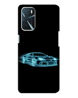 Чохол для OPPO A16 з картинкою «Неоновий контур Lamborghini»