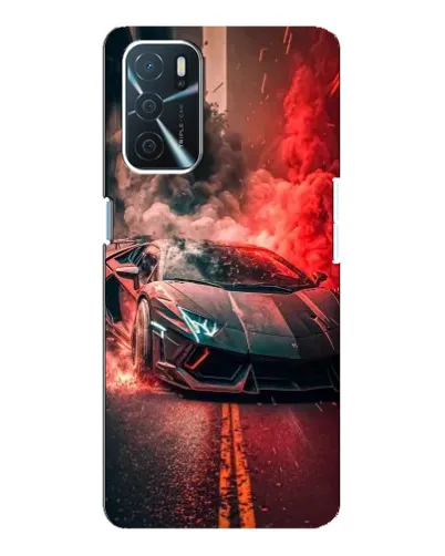 Чохол для OPPO A16 з картинкою «Lamborghini червоний дим»