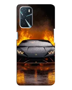 Чохол для OPPO A16 з картинкою «Lamborghini у вогні»