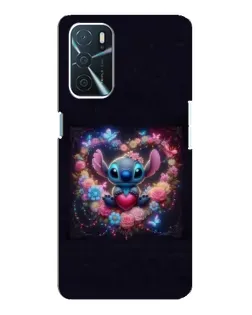 Чохол для OPPO A16 з картинкою «Stitch у квітах»