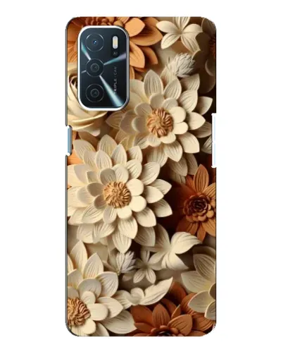 Чохол для OPPO A16 з картинкою «Бежевий флористичний декор»