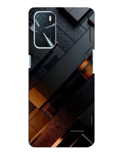 Чохол для OPPO A16 з картинкою «Чорні геометричні блоки»