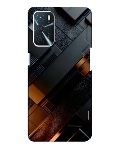Чохол для OPPO A16 з картинкою «Чорні геометричні блоки»