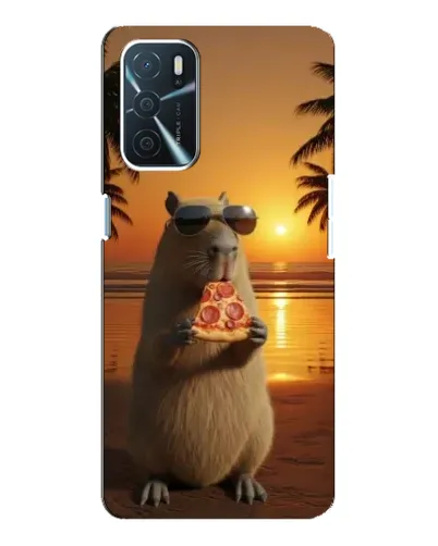 Чохол для OPPO A16 з картинкою «Капібара з піцою»
