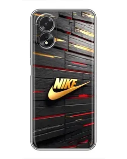 Чохол для OPPO A17 з картинкою «Золотий Nike на металі» Чохол для OPPO A17 з картинкою «Золотий Nike на металі»