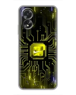 Чохол для OPPO A17 з картинкою «Nike — золота іскра» Чохол для OPPO A17 з картинкою «Nike — золота іскра»