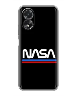 Чехол для OPPO A17 с картинкой «NASA — классика Red Blue»