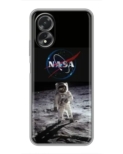 Чехол для OPPO A17 с картинкой «Астронавт на Луне»