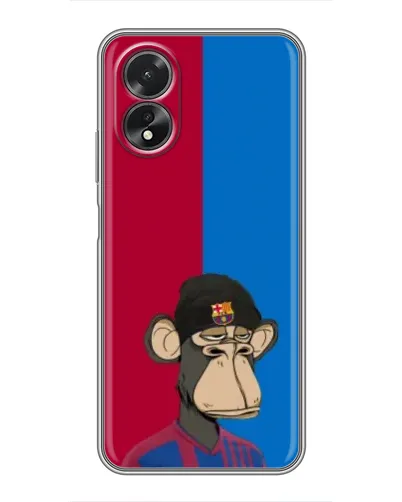 Чехол для OPPO A17 с картинкой «Bored Ape — фанат Барсы» Чехол для OPPO A17 с картинкой «Bored Ape — фанат Барсы»