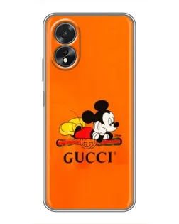 Чохол для OPPO A17 з картинкою «Міккі Маус Gucci — помаранч» Чохол для OPPO A17 з картинкою «Міккі Маус Gucci — помаранч»