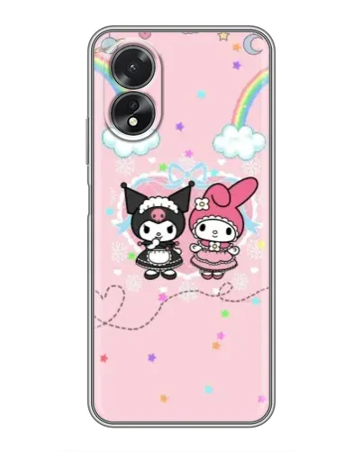 Чехол для OPPO A17 с картинкой «My Melody и Kuromi»