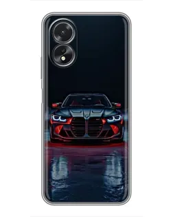 Чехол для OPPO A17 с картинкой «BMW на мокрой дороге»