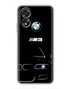 Чехол для OPPO A17 с картинкой «Минималистичный принт BMW M3»