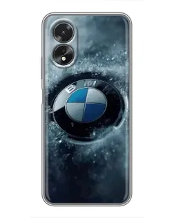 Чехол для OPPO A17 с картинкой «Логотип BMW — лед»