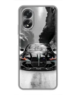 Чехол для OPPO A17 с картинкой «BMW — акварельный дрифт»