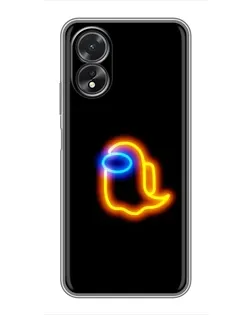 Чехол для OPPO A17 с картинкой «Among Us неоновое сияние»