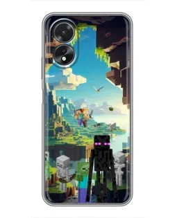 Чехол для OPPO A17 с картинкой «Эндермен в лесу» Чехол для OPPO A17 с картинкой «Эндермен в лесу»
