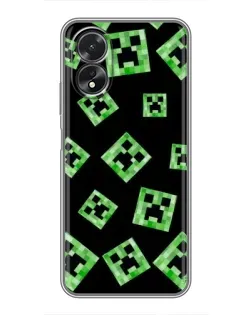 Чехол для OPPO A17 с картинкой «Паттерн с криперами» Чехол для OPPO A17 с картинкой «Паттерн с криперами»