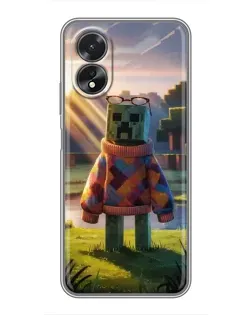 Чехол для OPPO A17 с картинкой «Крипер в свитере» Чехол для OPPO A17 с картинкой «Крипер в свитере»