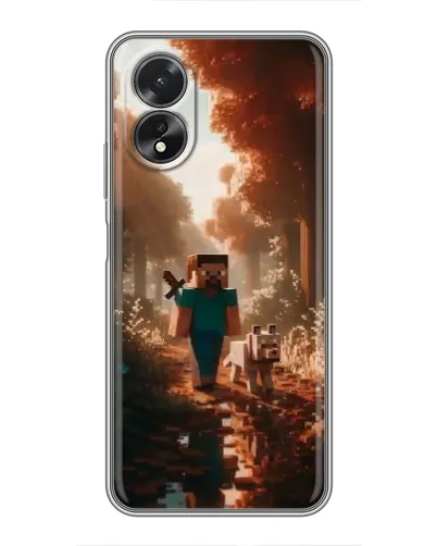 Чехол для OPPO A17 с картинкой «Стив в лесу» Чехол для OPPO A17 с картинкой «Стив в лесу»